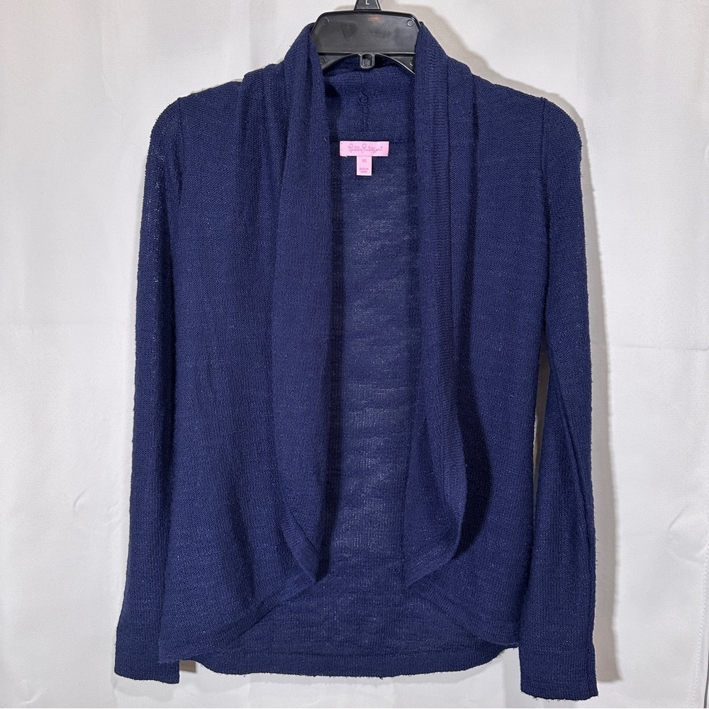 Lilly Pulitzer Navy Blue Open Front Cardigan